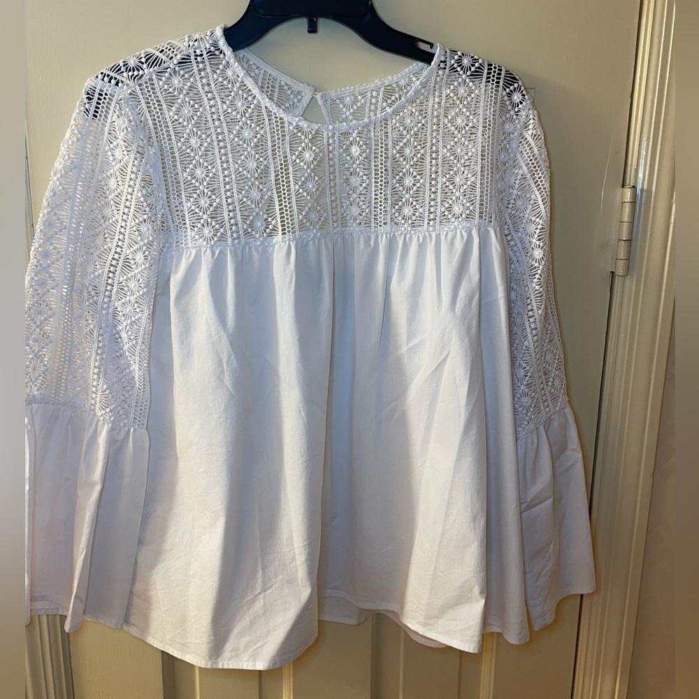🤍Sharagano White Lace Blouse🤍
